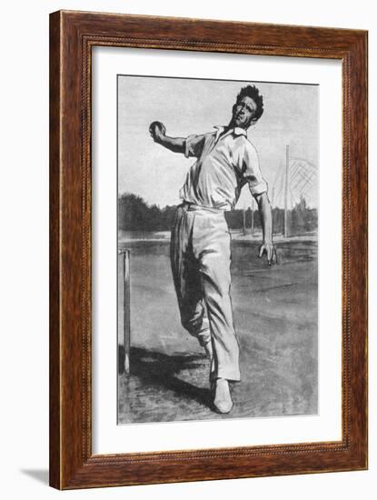 Brian Statham, Captain of Lancashire Cricket Club-Ralph Bruce-Framed Giclee Print