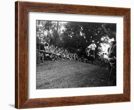 Brian Stonebridge Riding a 498 Matchless at Brands Hatch, Kent, 1952-null-Framed Photographic Print