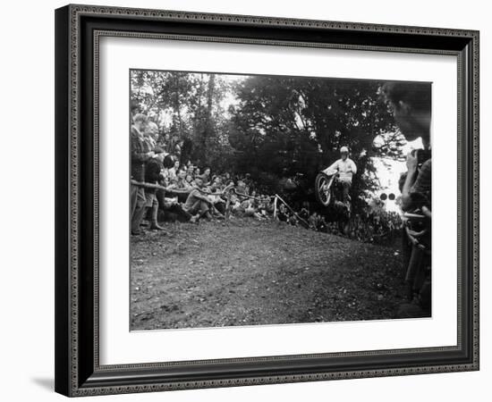 Brian Stonebridge Riding a 498 Matchless at Brands Hatch, Kent, 1952-null-Framed Photographic Print