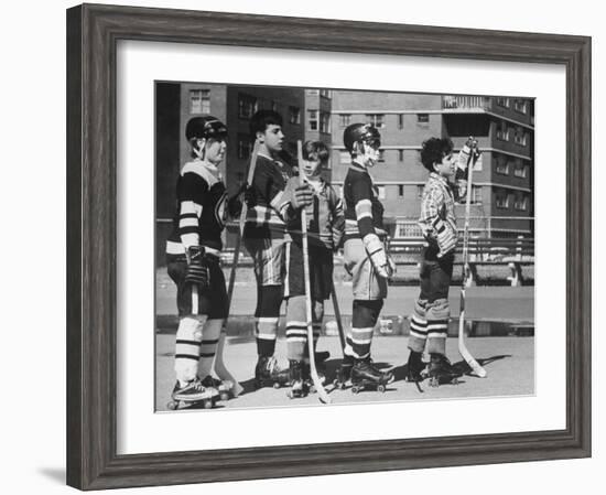 Brian Sullivan Playing Hockey in the Park-Bill Ray-Framed Photographic Print