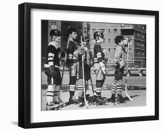 Brian Sullivan Playing Hockey in the Park-Bill Ray-Framed Photographic Print