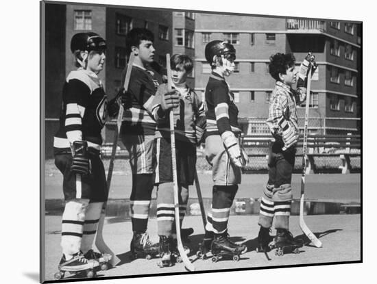 Brian Sullivan Playing Hockey in the Park-Bill Ray-Mounted Photographic Print
