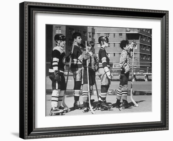 Brian Sullivan Playing Hockey in the Park-Bill Ray-Framed Photographic Print