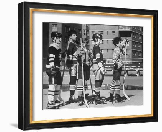 Brian Sullivan Playing Hockey in the Park-Bill Ray-Framed Photographic Print