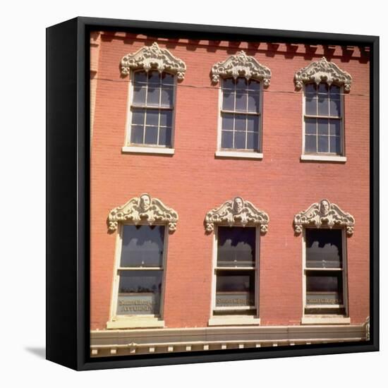 Brick Facade of 19th Century Building with Ornate Stonework Around Windows-Walker Evans-Framed Premier Image Canvas
