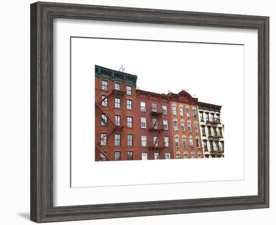 Brick Row Houses-Erin Clark-Framed Giclee Print