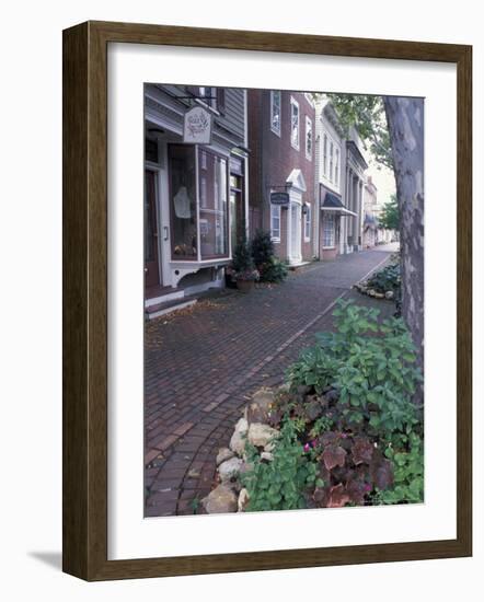 Brick Sidewalks in the Historic District of Chestertown, Maryland, USA-Jerry & Marcy Monkman-Framed Photographic Print