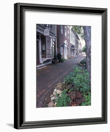 Brick Sidewalks in the Historic District of Chestertown, Maryland, USA-Jerry & Marcy Monkman-Framed Photographic Print