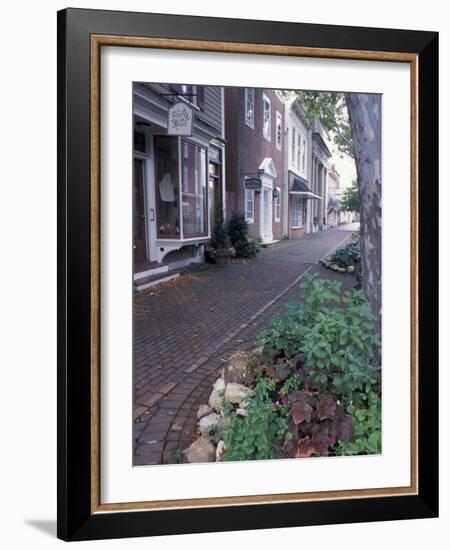 Brick Sidewalks in the Historic District of Chestertown, Maryland, USA-Jerry & Marcy Monkman-Framed Photographic Print