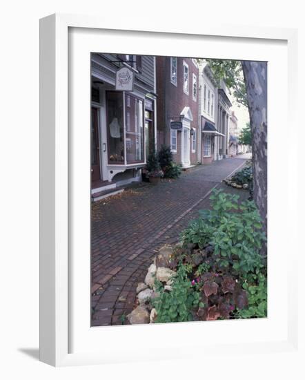 Brick Sidewalks in the Historic District of Chestertown, Maryland, USA-Jerry & Marcy Monkman-Framed Photographic Print