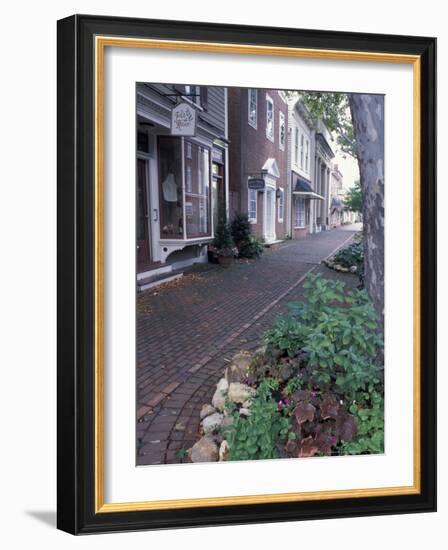 Brick Sidewalks in the Historic District of Chestertown, Maryland, USA-Jerry & Marcy Monkman-Framed Photographic Print