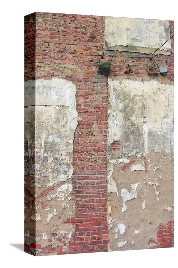 Brick Wall And White Paint Stretched Canvas Print By Erin Clark Art Com