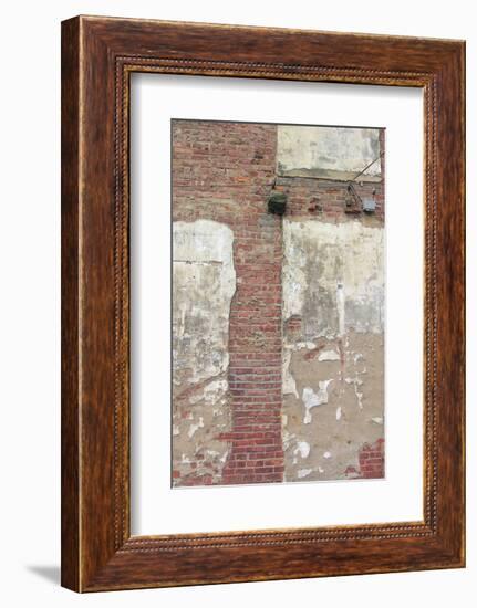 Brick Wall and White Paint-Erin Clark-Framed Art Print