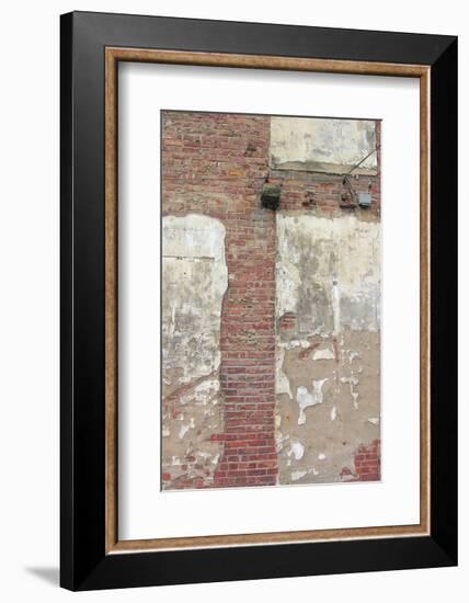 Brick Wall and White Paint-Erin Clark-Framed Art Print