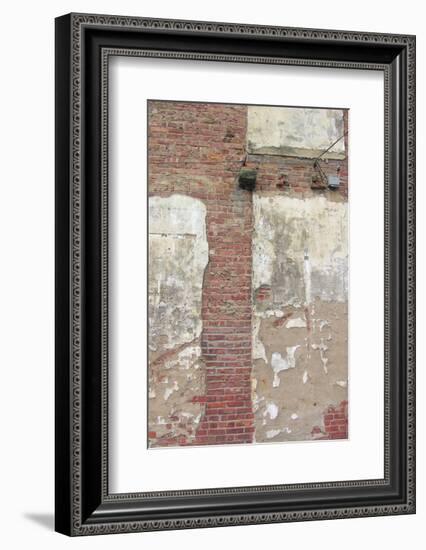 Brick Wall and White Paint-Erin Clark-Framed Art Print