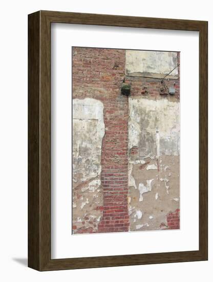 Brick Wall and White Paint-Erin Clark-Framed Art Print