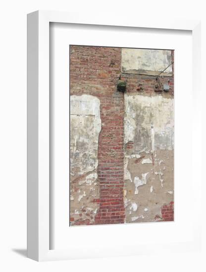 Brick Wall and White Paint-Erin Clark-Framed Art Print