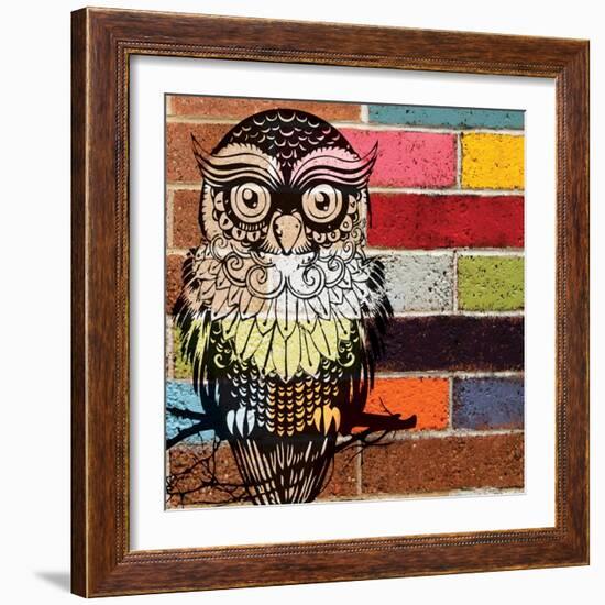 Brick Wall Owl-Piper Ballantyne-Framed Art Print