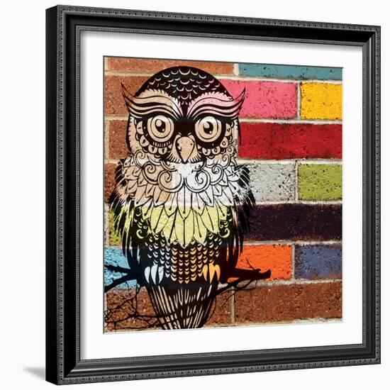 Brick Wall Owl-Piper Ballantyne-Framed Art Print