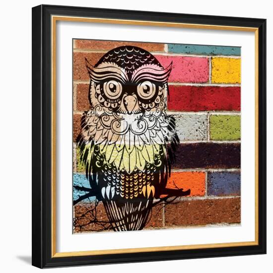 Brick Wall Owl-Piper Ballantyne-Framed Art Print