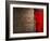 Brick Wall with a Red Door-null-Framed Photographic Print