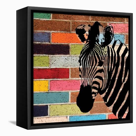 Brick Wall Zebra-Piper Ballantyne-Framed Stretched Canvas