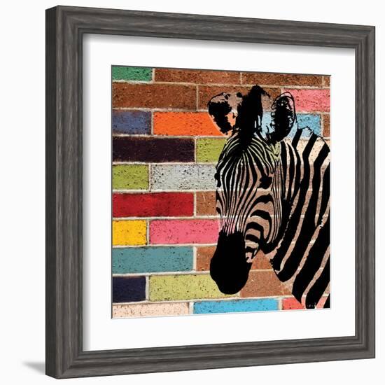 Brick Wall Zebra-Piper Ballantyne-Framed Art Print