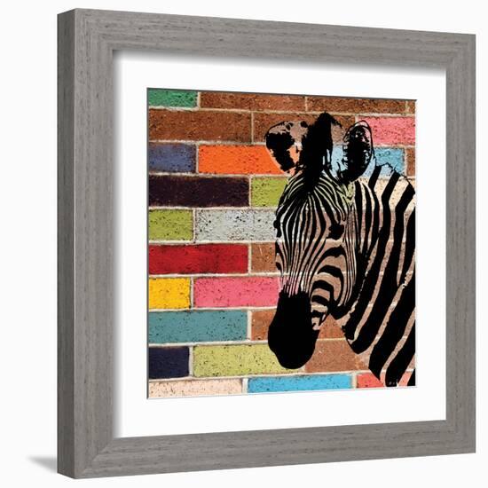 Brick Wall Zebra-Piper Ballantyne-Framed Art Print