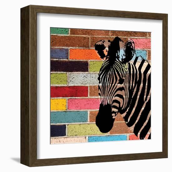 Brick Wall Zebra-Piper Ballantyne-Framed Art Print