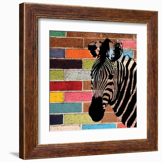 Brick Wall Zebra-Piper Ballantyne-Framed Art Print