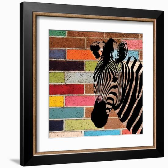 Brick Wall Zebra-Piper Ballantyne-Framed Art Print