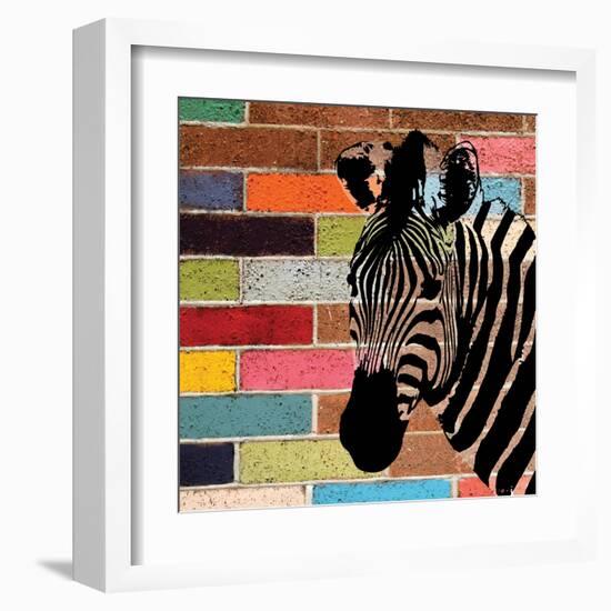 Brick Wall Zebra-Piper Ballantyne-Framed Art Print