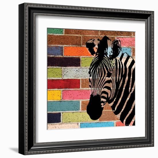 Brick Wall Zebra-Piper Ballantyne-Framed Art Print