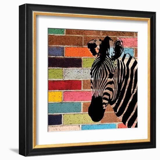 Brick Wall Zebra-Piper Ballantyne-Framed Art Print