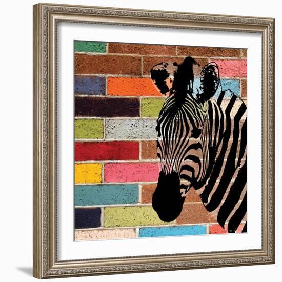 Brick Wall Zebra-Piper Ballantyne-Framed Art Print