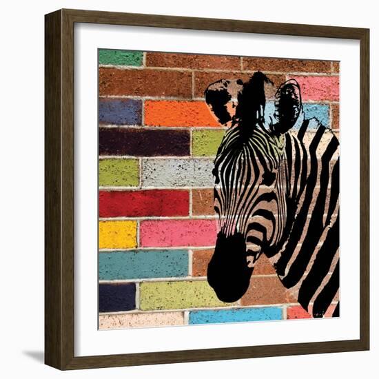 Brick Wall Zebra-Piper Ballantyne-Framed Art Print