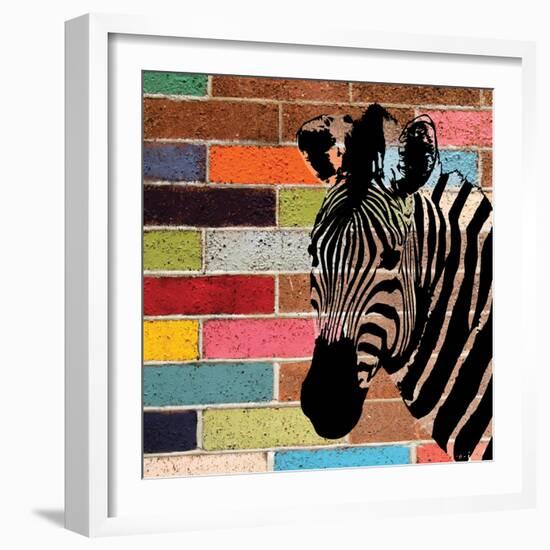 Brick Wall Zebra-Piper Ballantyne-Framed Art Print