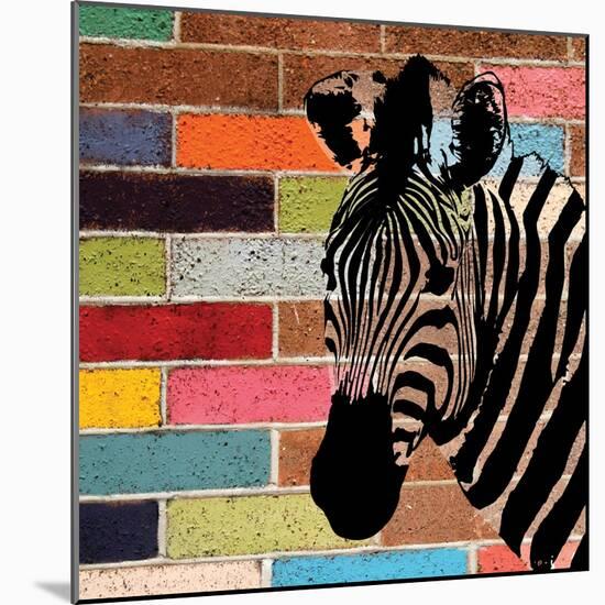 Brick Wall Zebra-Piper Ballantyne-Mounted Art Print