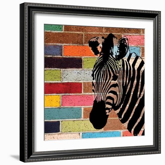 Brick Wall Zebra-Piper Ballantyne-Framed Art Print