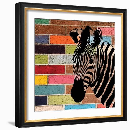 Brick Wall Zebra-Piper Ballantyne-Framed Art Print