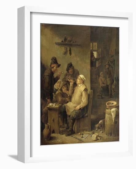 Bricklayer Smoking a Pipe, 1630-60-David Teniers-Framed Art Print