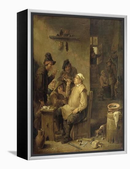 Bricklayer Smoking a Pipe, 1630-60-David Teniers-Framed Stretched Canvas