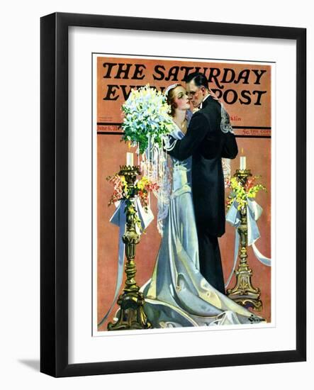 "Bridal Couple Dancing," Saturday Evening Post Cover, June 6, 1931-Elbert Mcgran Jackson-Framed Giclee Print