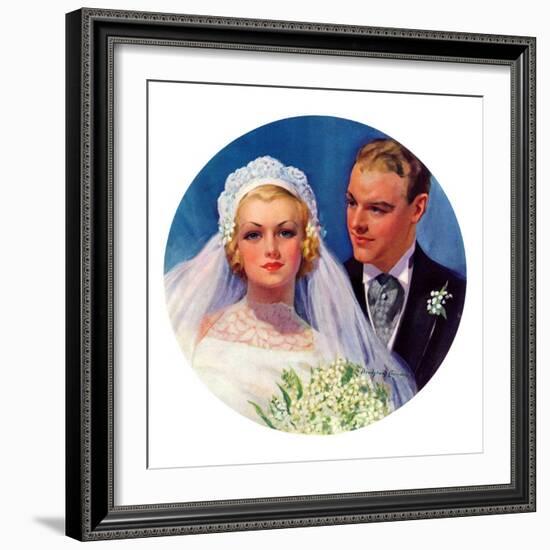 "Bridal Couple,"June 2, 1934-Bradshaw Crandall-Framed Giclee Print