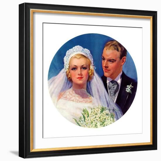 "Bridal Couple,"June 2, 1934-Bradshaw Crandall-Framed Giclee Print