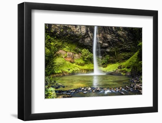 Bridal Veil Falls (Waireinga) Near Raglan, Waikato, North Island, New Zealand, Pacific-John Alexander-Framed Photographic Print