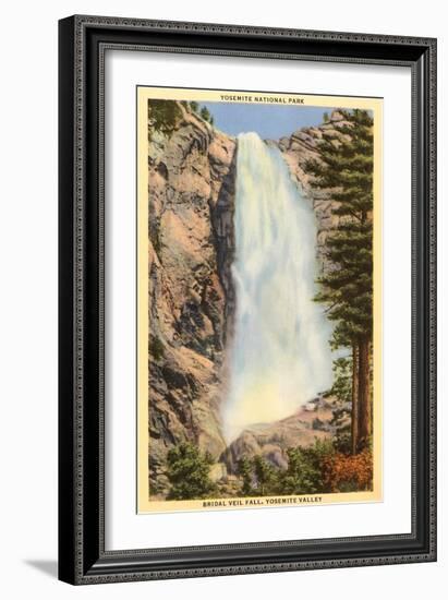 Bridal Veil Falls, Yosemite, California-null-Framed Art Print