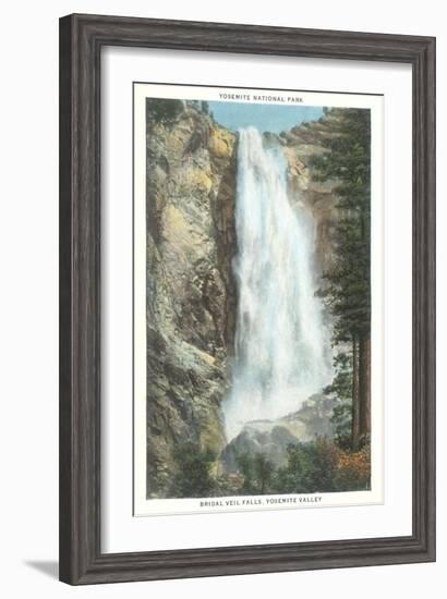 Bridal Veil Falls, Yosemite National Park, California-null-Framed Art Print