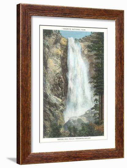 Bridal Veil Falls, Yosemite National Park, California-null-Framed Art Print