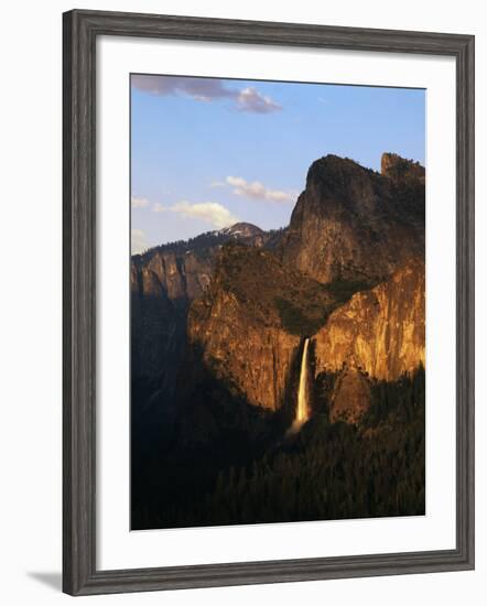 Bridalveil Fall with Cathedral Rocks, Yosemite National Park, California, USA-Adam Jones-Framed Photographic Print